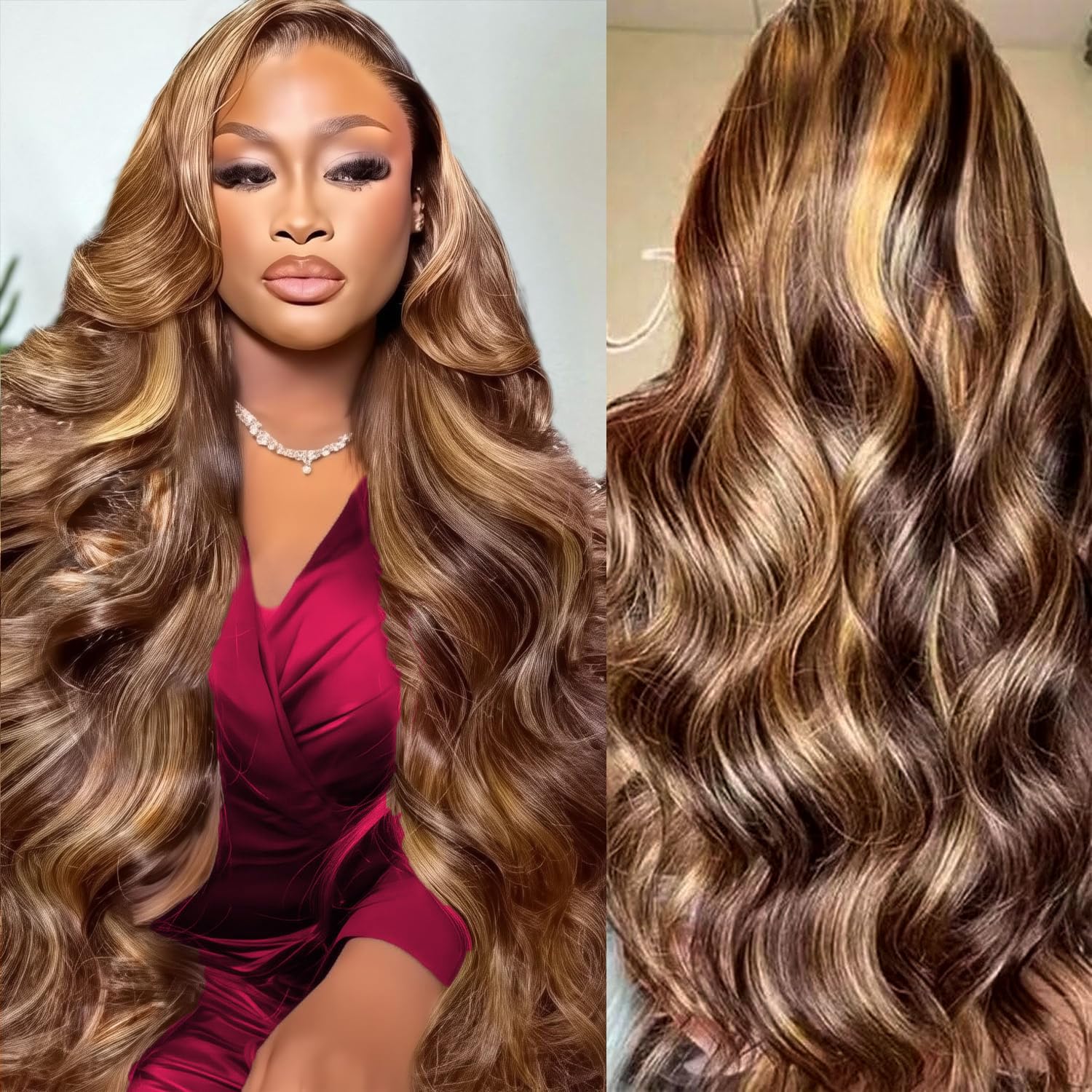 Human Hair Wigs - Pelucas Frontales de Encaje Ondulado HD