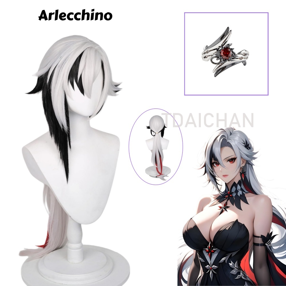 Synthetic Wigs - Peluca de Cosplay de Arlecchino de