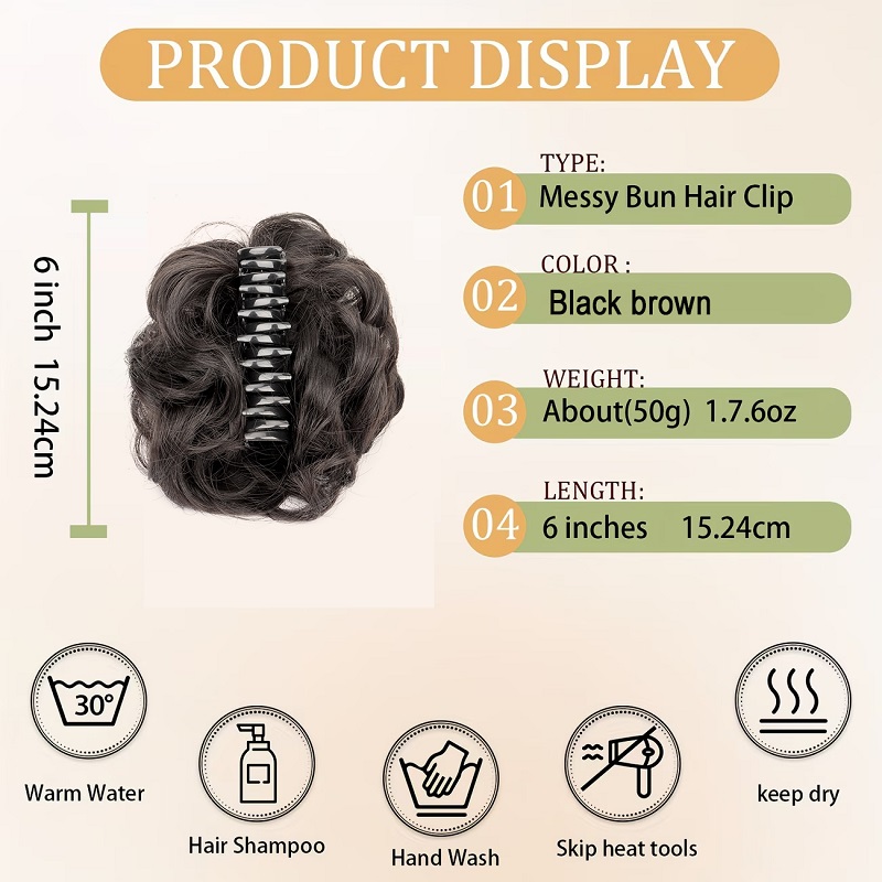 Pinza de Pelo Sintética con Mo - Claw Clip Messy Bun Hair Piece reseña y precio