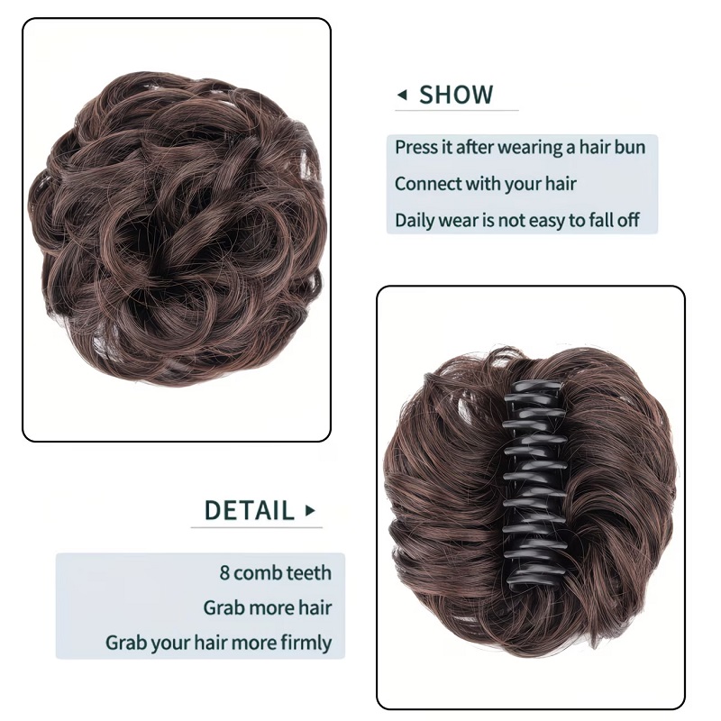 Pinza de Pelo Sintética con Mo - Claw Clip Messy Bun Hair Piece reseña y precio