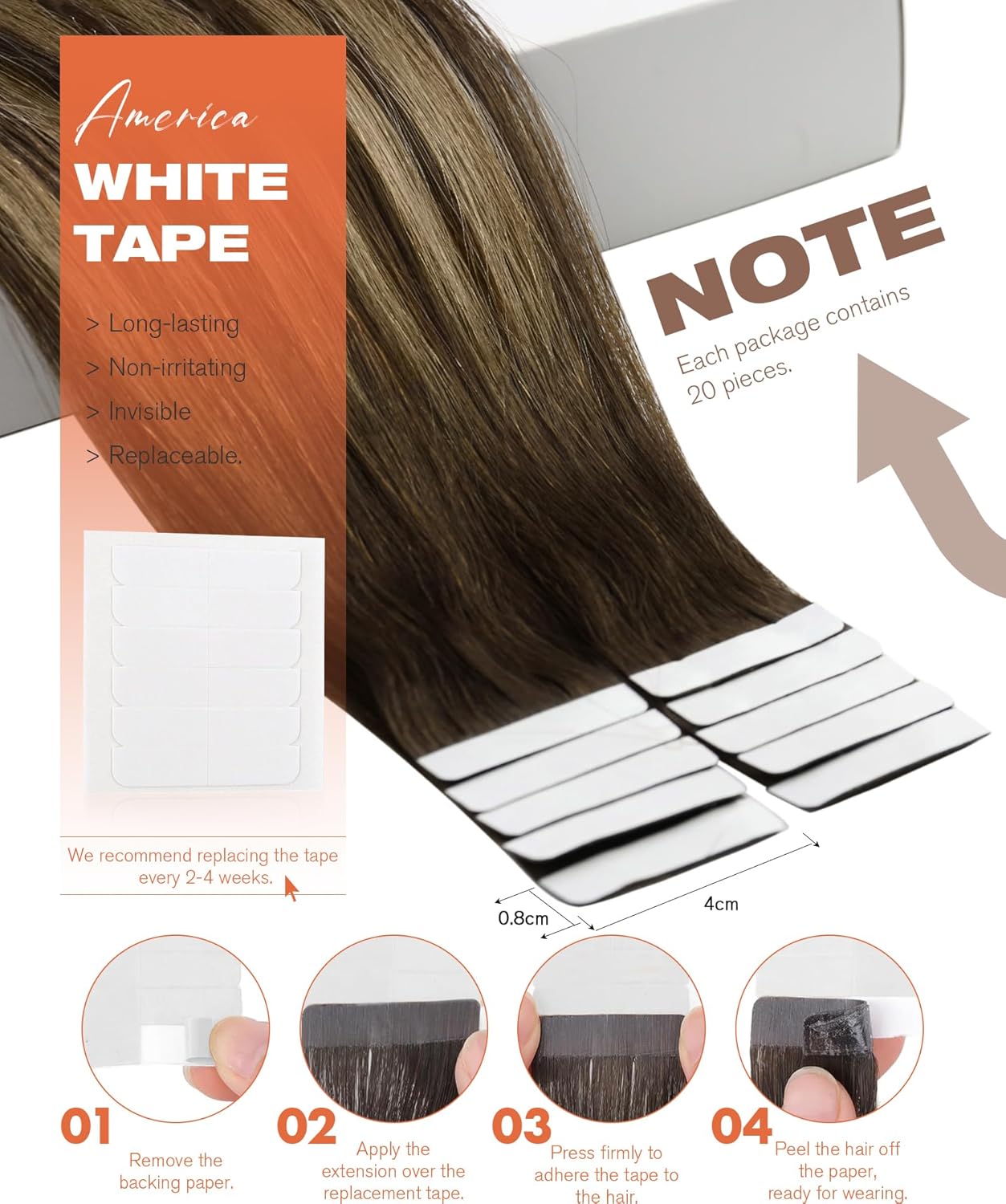 Extensiones de cabello con cin - Invisible Tape In Extensions Real Hair reseña y precio