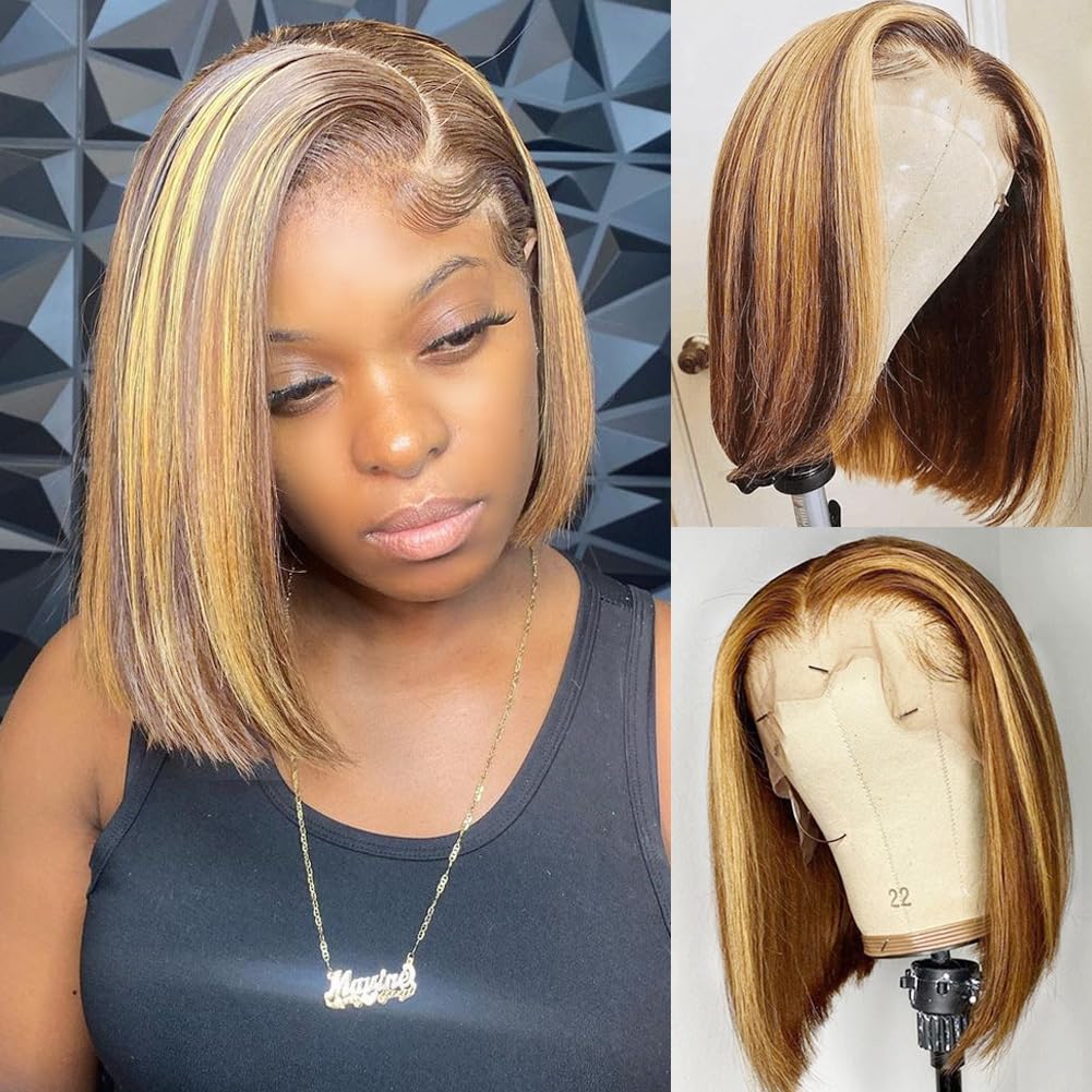 Peluca Bob de Cabello Humano 1 - Pre Parted 13X4 Lace Front Bob Wig reseña y precio