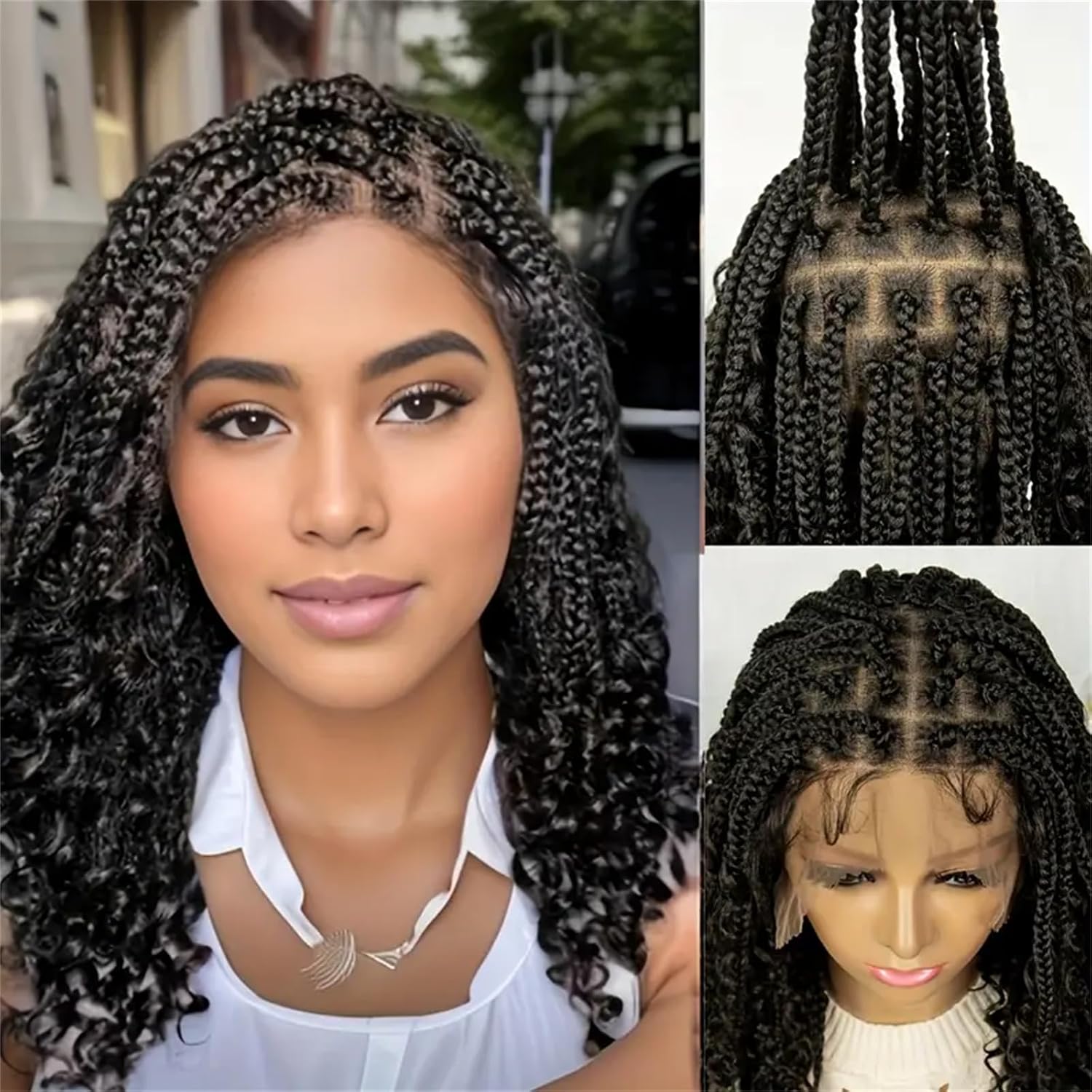 Peluca trenzada sin nudos de 1 - Synthetic Braided Wigs For Black Women reseña y precio