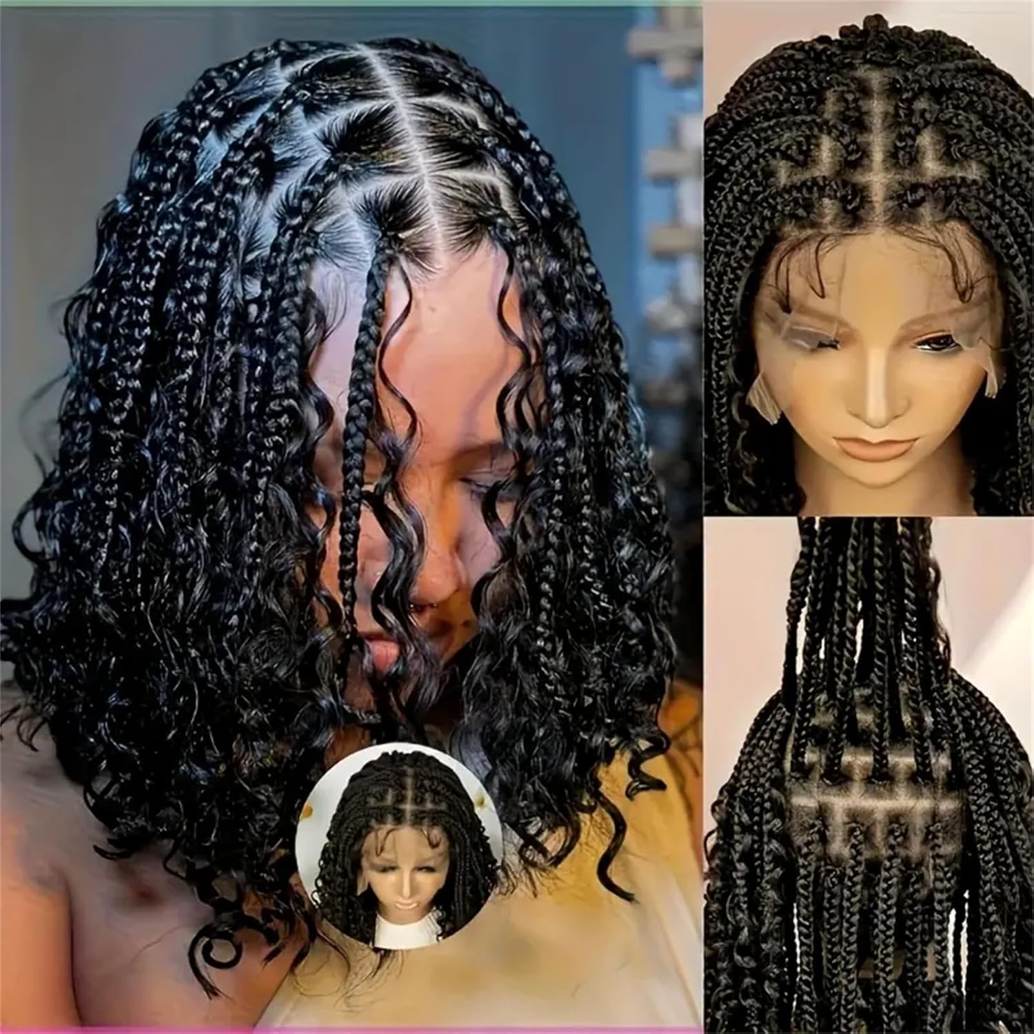 Peluca trenzada sin nudos de 1 - Synthetic Braided Wigs For Black Women reseña y precio