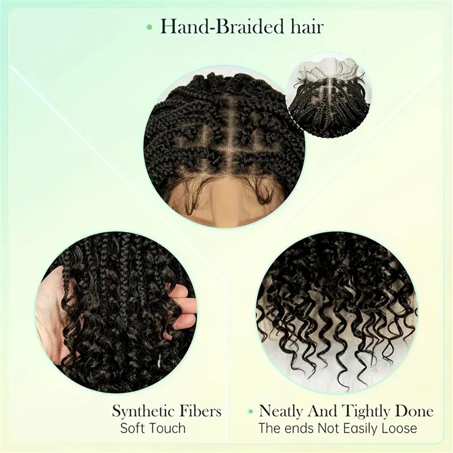 Peluca trenzada sin nudos de 1 - Synthetic Braided Wigs For Black Women reseña y precio