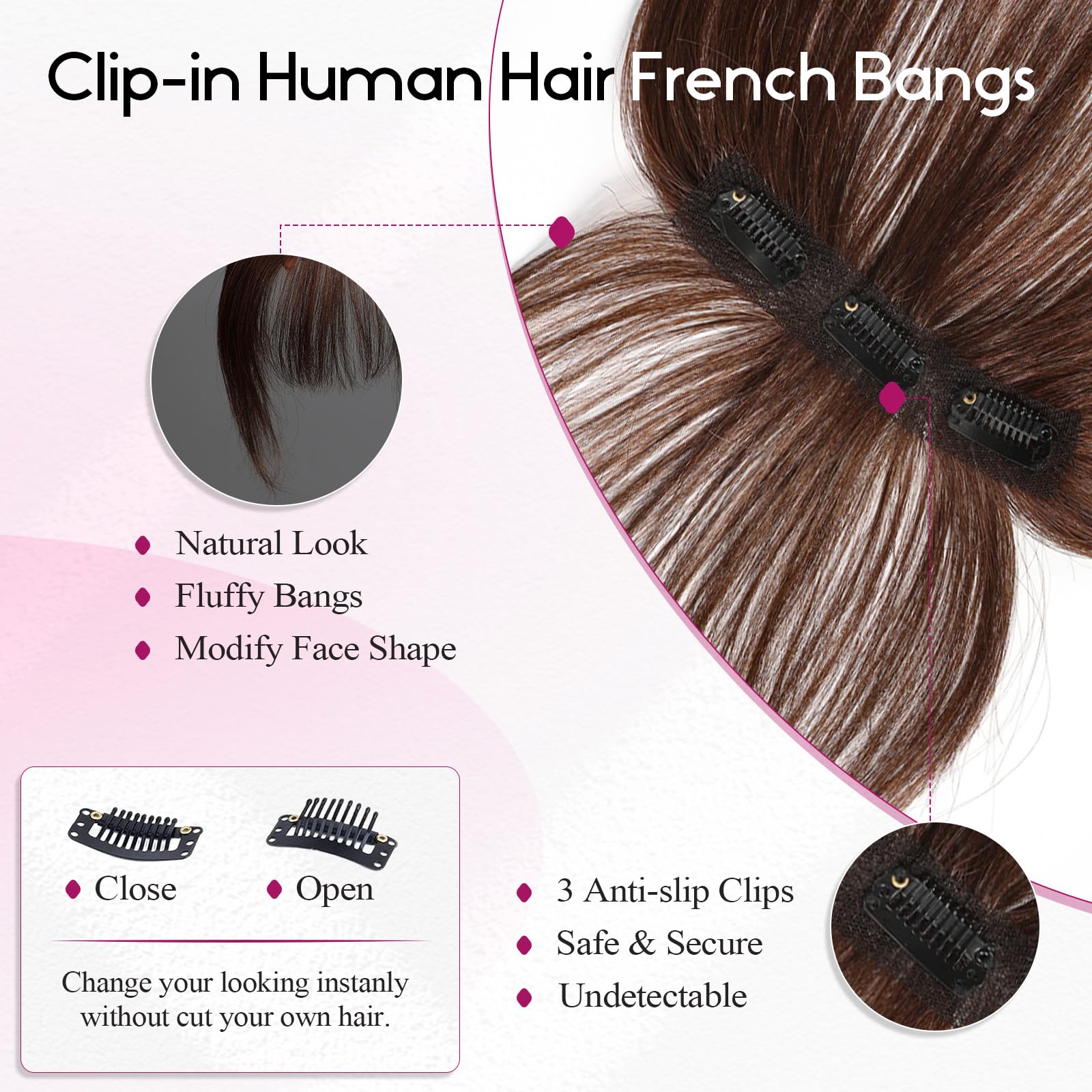 100% flequillo de cabello huma - Seamless Clip In Hair Extensions Human Hair reseña y precio