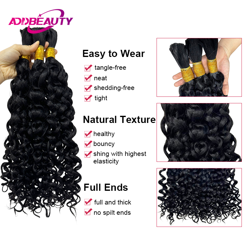 Cabello Humano Rizado para Tre - Water Wave Bulk Human Hair For Braiding reseña y precio